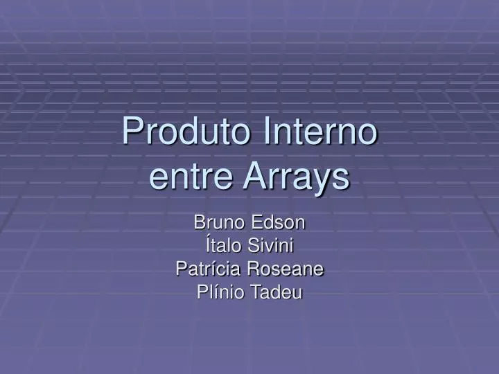 produto interno entre arrays