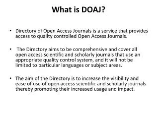 What is DOAJ?