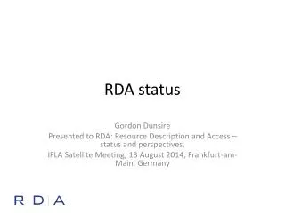 RDA status