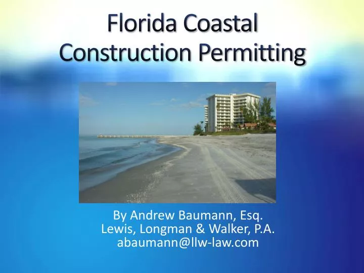 florida coastal construction permitting