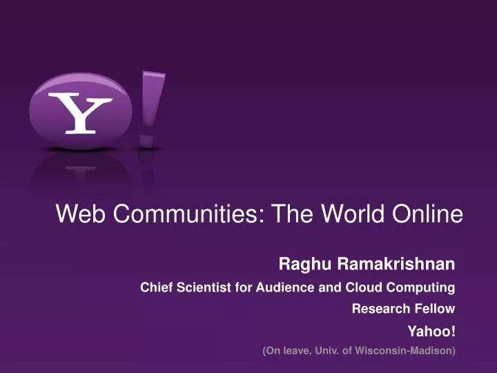 web communities the world online
