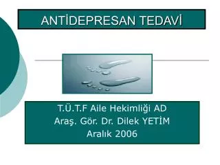 ant depresan tedav