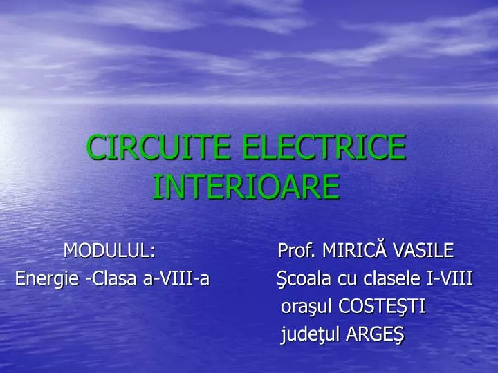 circuite electrice interioare