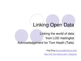 Linking Open Data