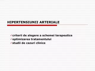 hipertensiunii arteriale