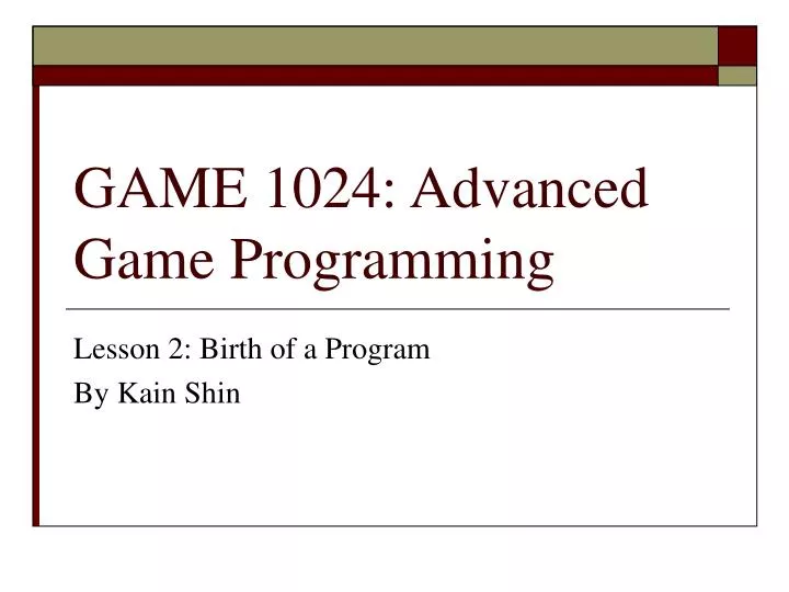 game 1024 advanced game programming