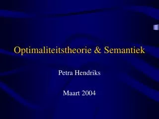 optimaliteitstheorie semantiek