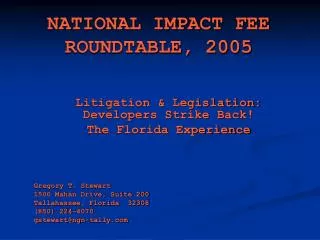 NATIONAL IMPACT FEE ROUNDTABLE, 2005