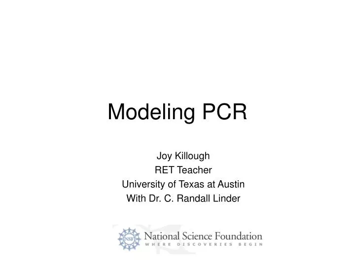 modeling pcr
