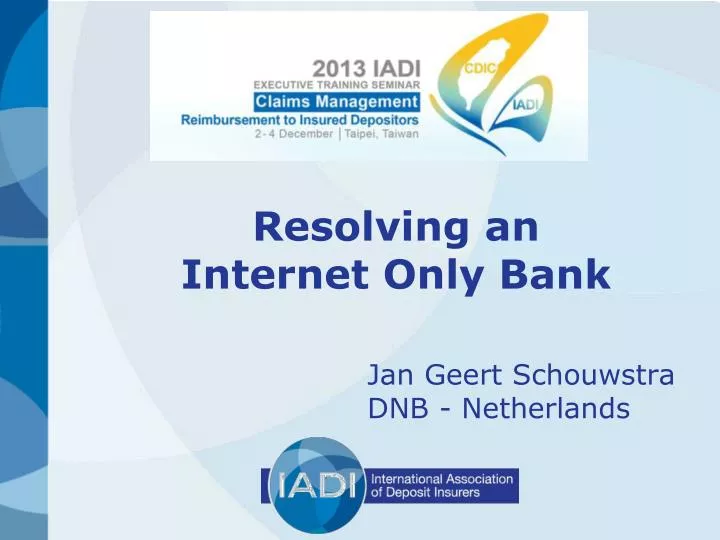resolving an internet only bank