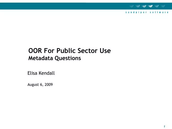 oor for public sector use metadata questions