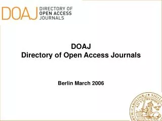 DOAJ Directory of Open Access Journals