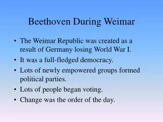 Beethoven During Weimar