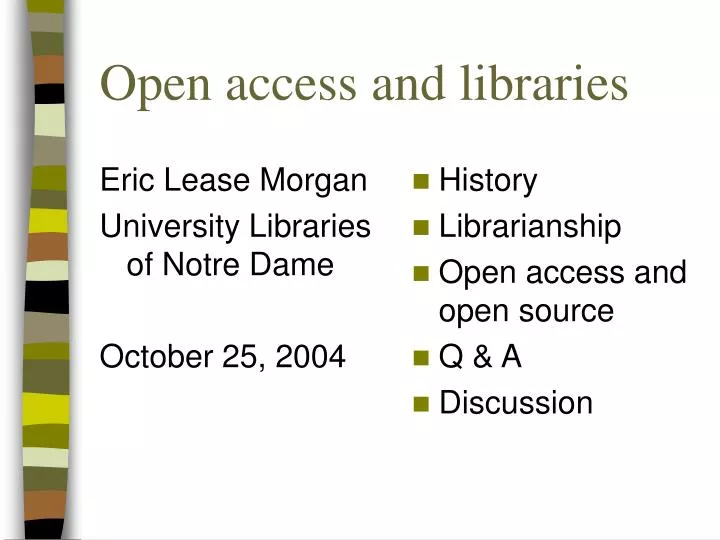 open access and libraries