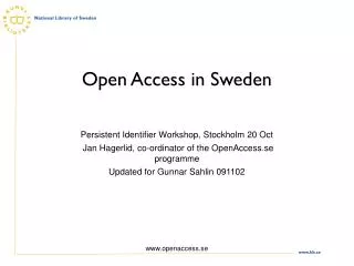 Open Access in Sweden