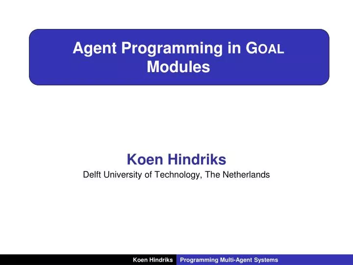 agent programming in goal modules