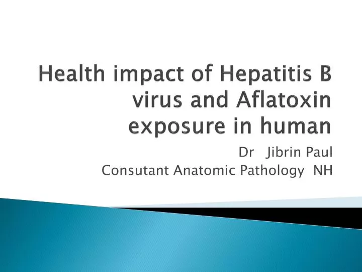 health impact of hepatitis b virus and aflatoxin exposure in human
