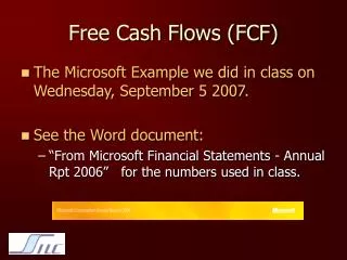 Free Cash Flows (FCF)