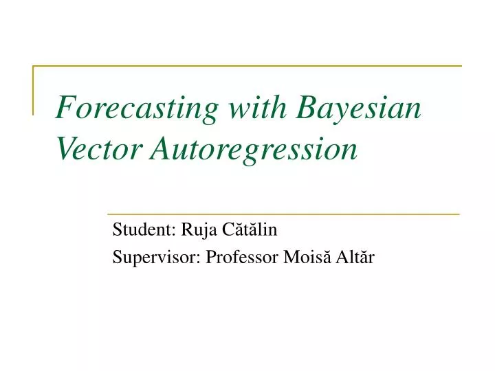 forecasting with bayesian vector autoregression