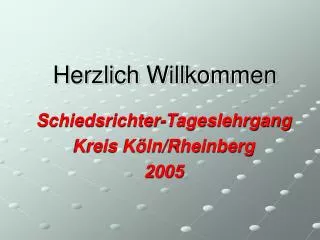 herzlich willkommen