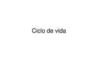 ciclo de vida