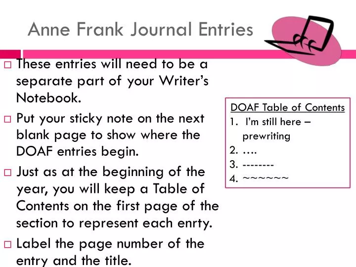 anne frank journal entries