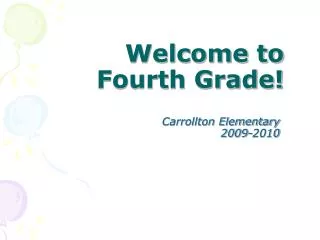 Welcome to Fourth Grade!