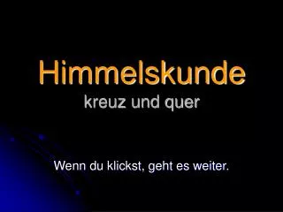 himmelskunde kreuz und quer