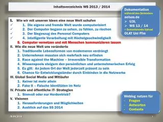 inhaltsverzeichnis ws 2013 2014