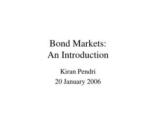 Bond Markets: An Introduction