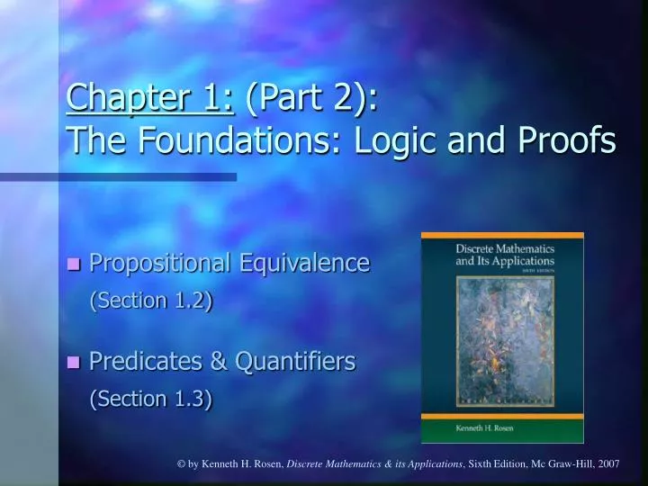chapter 1 part 2 the foundations logic and proofs