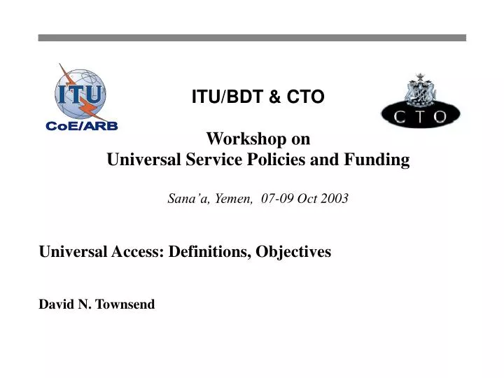 universal access definitions objectives david n townsend