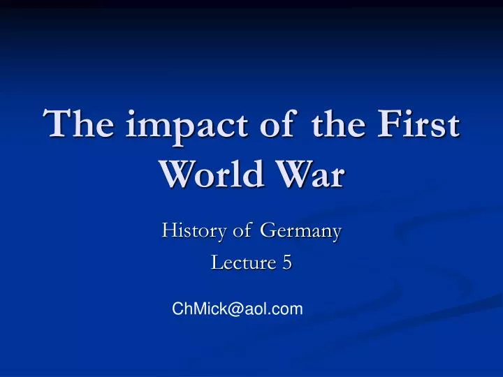 the impact of the first world war