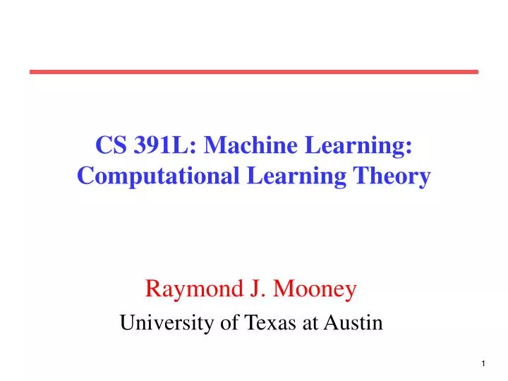 Machine Learning Chapter 7. Computational Learning Theory Tom M. Mitchell.  - ppt download