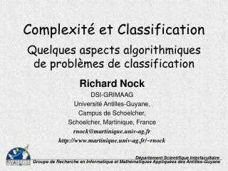complexit et classification