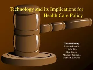 Technology and its Implications for Health Care Policy