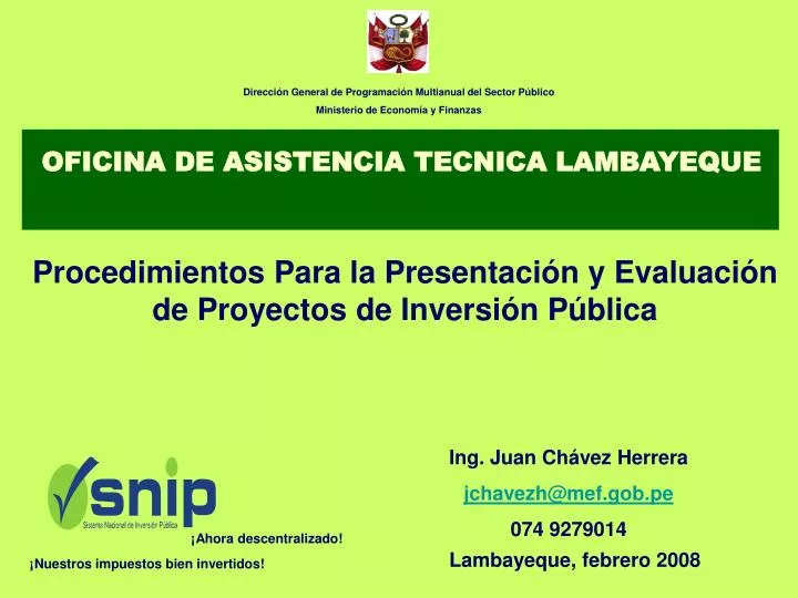 procedimientos para la presentaci n y evaluaci n de proyectos de inversi n p blica