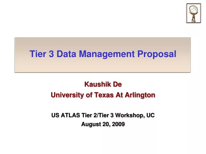 tier 3 data management proposal
