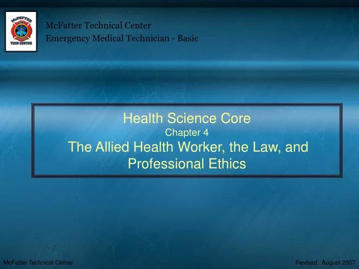 health science core chapter 4 the allied health worker the law and professional ethics