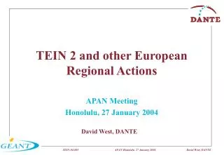 TEIN 2 and other European Regional Actions