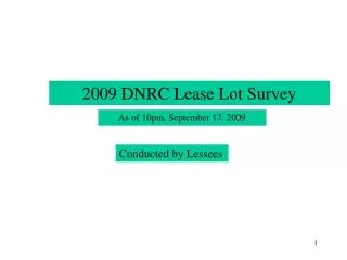 2009 DNRC Lease Lot Survey