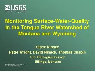 Monitoring Surface-Water-Quality in the Tongue River Watershed of Montana and Wyoming