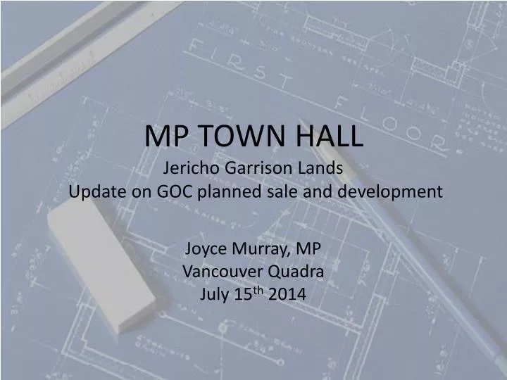 mp town hall jericho garrison lands update on goc planned sale and development