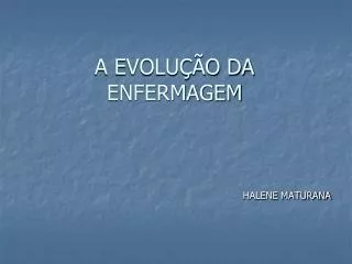 a evolu o da enfermagem