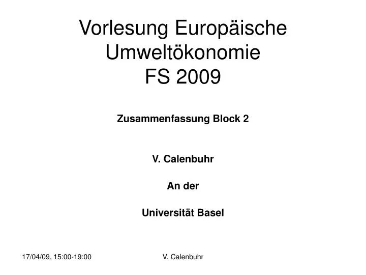 vorlesung europ ische umwelt konomie fs 2009