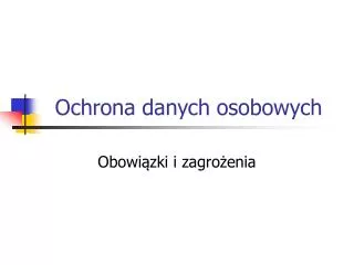 ochrona danych osobowych
