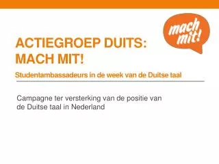 actiegroep duits mach mit studentambassadeurs in de week van de duitse taal