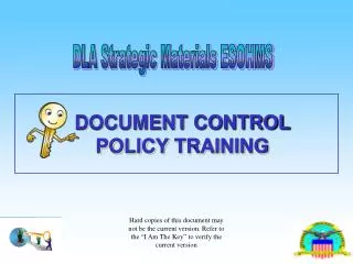 DOCUMENT CONTROL POLICY TRAINING