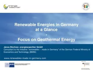Renewable Energies in Germany at a Glance - Focus on Geothermal Energy
