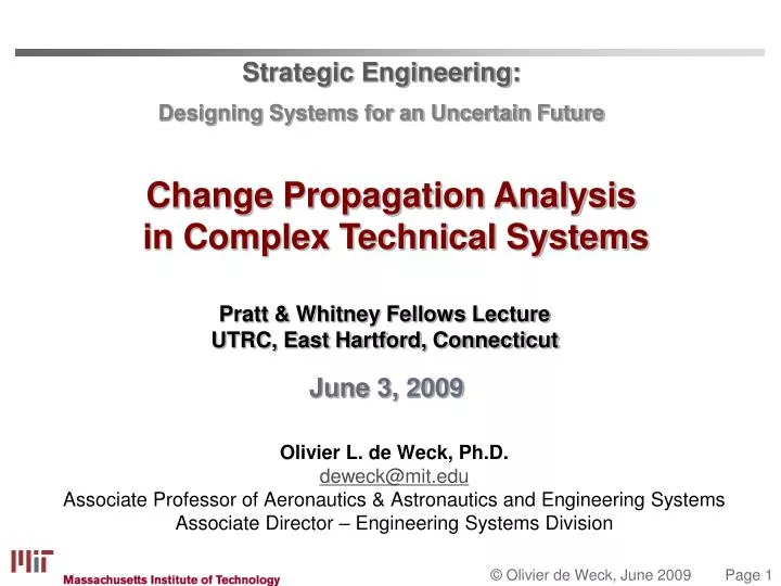 strategic engineering designing systems for an uncertain future
